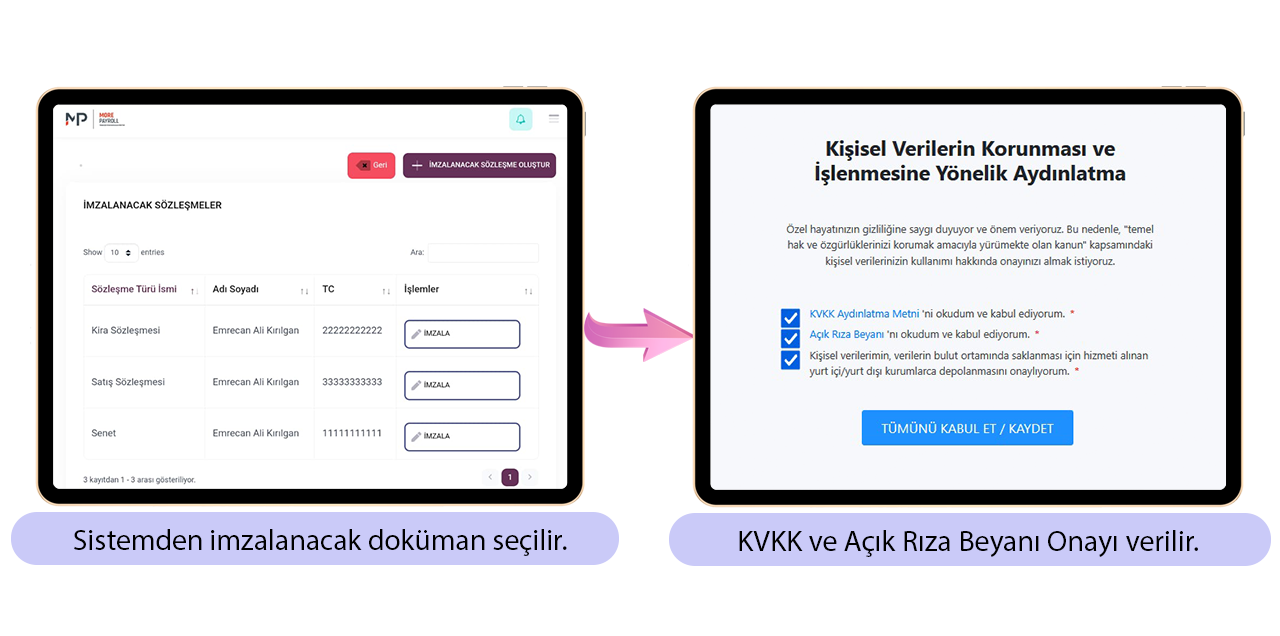 dijital biyometrik imza tablet